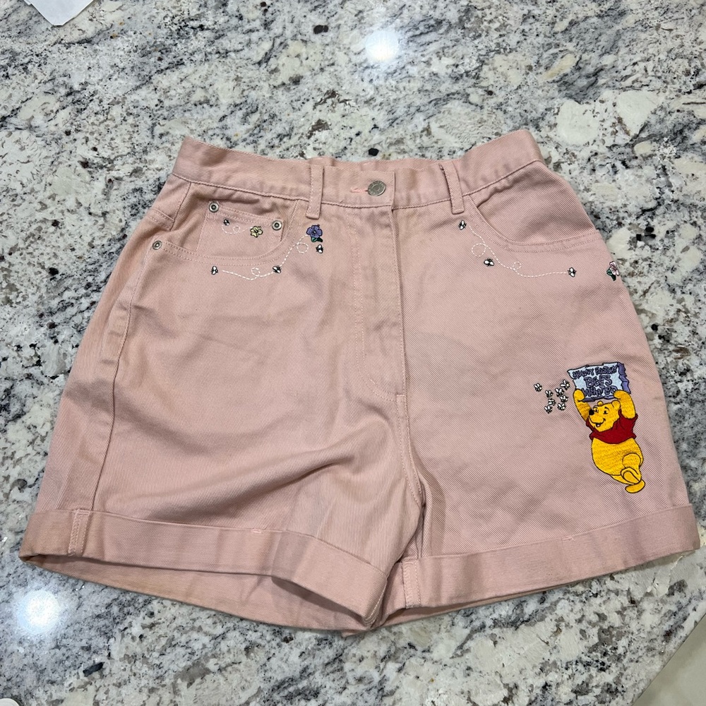 Vintage Disney pink denim shorts size medium (fit like small)